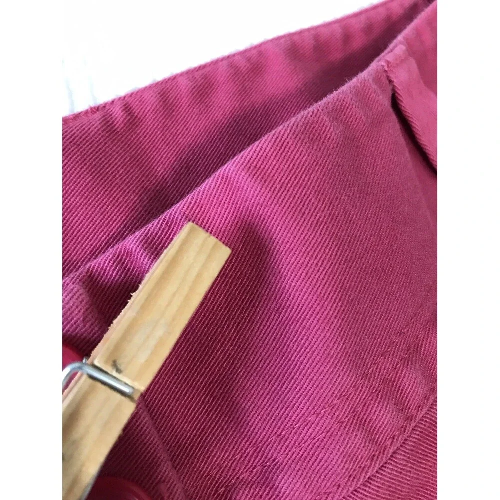 Rafaella Womens Shorts 10 Hot Pink Long Bermuda Capri 100% Cotton Button Hem